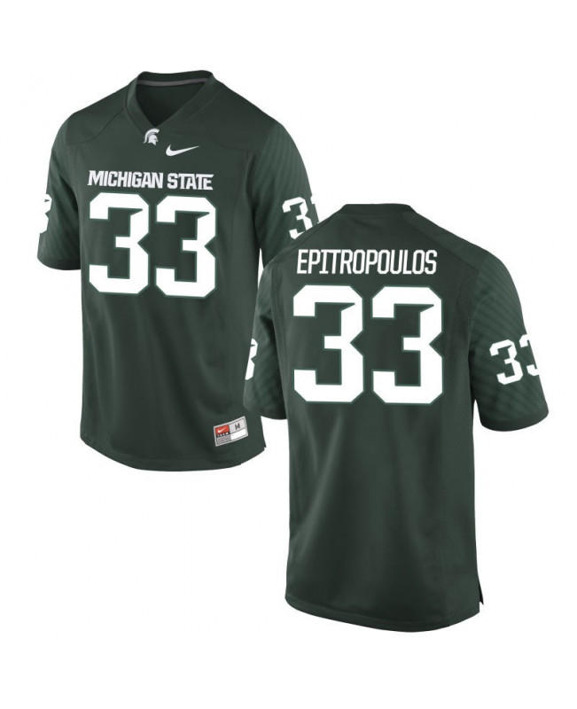 Men's Michigan State Spartans #33 Frank Epitropoulos NCAA Nike Authentic Green College Stitched Football Jersey PD41J76YP